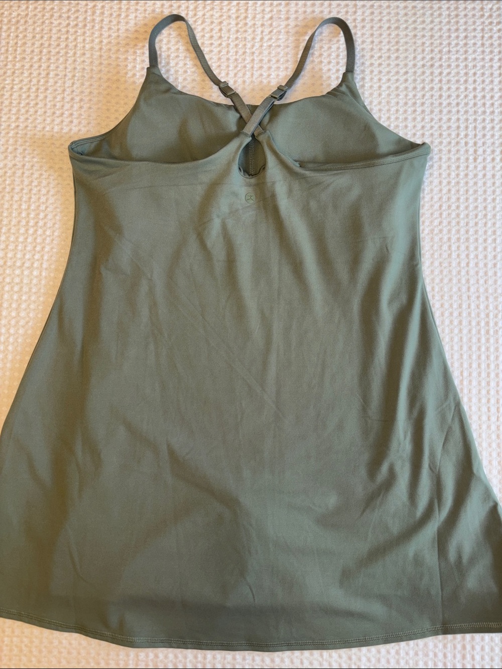 ❌SOLD!❌ Danskin Skinny Strap Active Mini Dress L Sage Green Shorts Romper - Picture 4 of 16